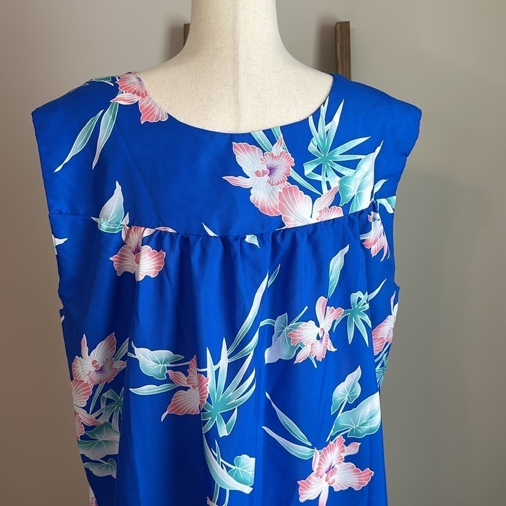 Vintage Kailua Sportswear Hawaiian Sleeveless Floral Dress Size 2XL GUC - Picture 9 of 17